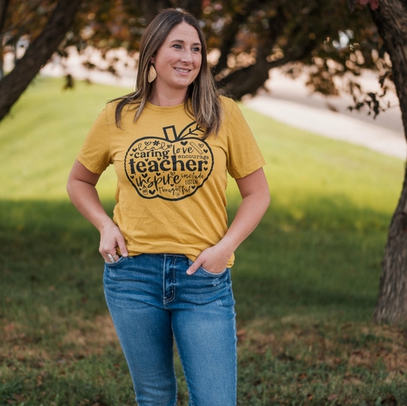 BELLA CANVAS Teacher Tee Mustard sz S - Picture 2 of 3